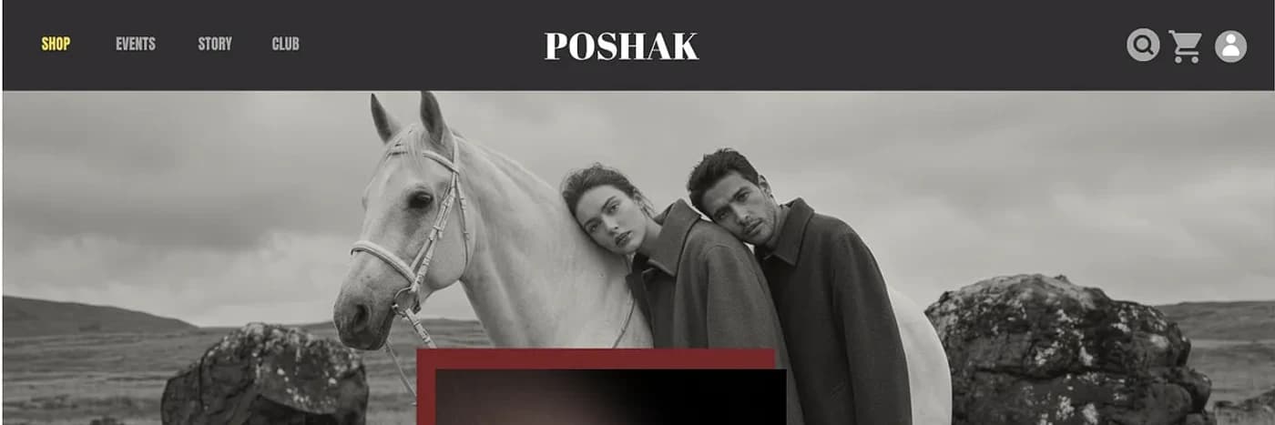 Poshak — luxury fashion boutique case study banner